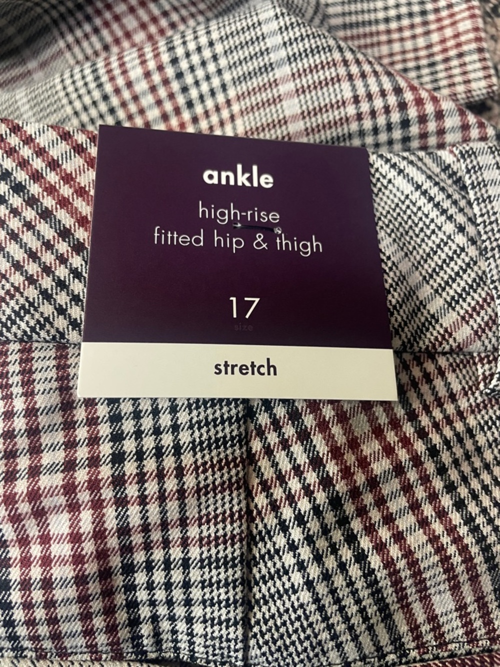 Ava & Viv Plaid High Rise Ankle Comfort Stretch Ankle Trousers Plus Size NWT - Picture 11 of 11